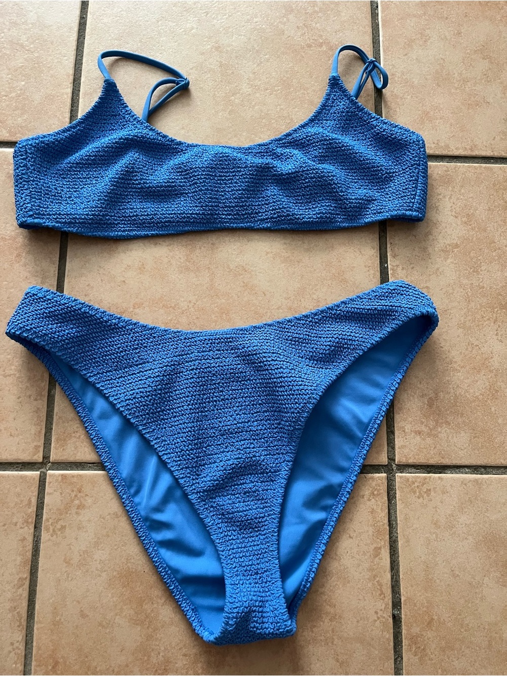 PacSun Blue Scoop Bikini Top and Bottom Set